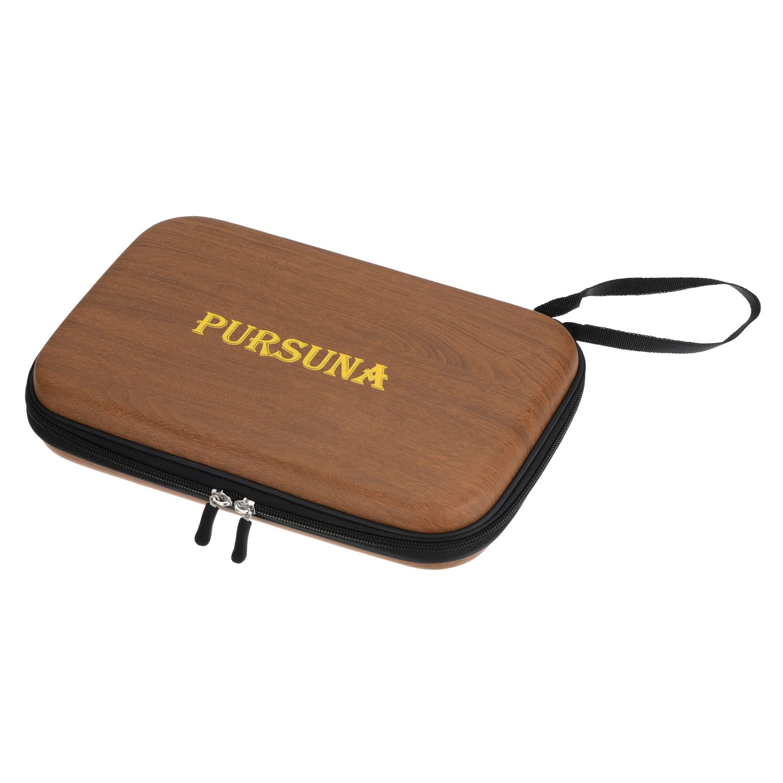 PATIKIL Table Tennis Racket Case, Ping Pong Paddle Case Hard Cover Container Bag Square for Sports Accessories, Wood Color
