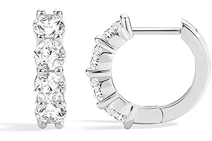 ASHINE 14K Gold Plated 925 Sterling Silver Post Pave Cubic Zirconia Hoop Cuff Huggie Earrings Jewelry for Women Girls