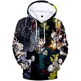 CHLOBLOM Boku No Hero Fleece Hoodie Novelty Hooded Pullover Sweatshirt for Adult