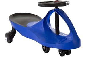 Lil' Rider Wiggle Car Ride on Toy - No Batteries, Gears, or Pedals - Just Twist, Swivel, and Go - Outdoor Ride on for Kids 3 Years and Up (Blue), Large