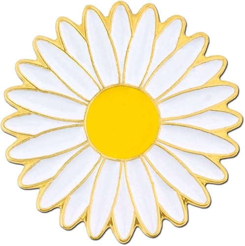 Amazon Pinmart S Cheerfulホワイトとイエローデイジー花エナメルラペルピン 100 ラペルピン 通販