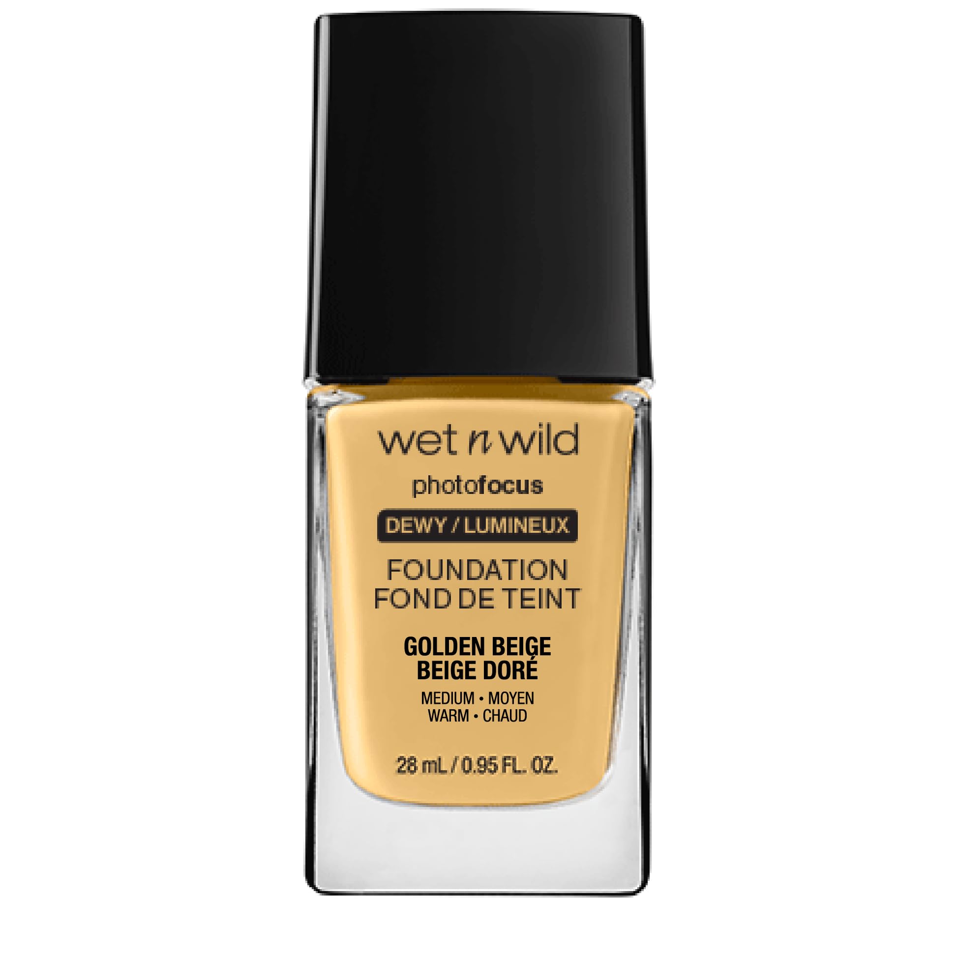 Wet n Wild, Photo Focus Foundation Dewy, Weightless Foundation with Nourishing and Long-wearing Formula, Buildable Coverage, Ideal for Normal to Dry Skin Type, Vegan, Golden Beige