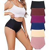 ALVEIATSS Seamless Underwear for Women High Waisted Full Coverage Briefs Soft No Show Underwear Breathable Panties(6 Pack)