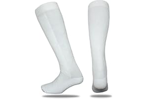 THREEWOT Thickened Fencing Socks,Cotton Fencing Socks for Epee,Sabre and Foil (1 Pair,White)