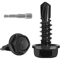 SG TZH 500-Pack #8 X 3/4'' Sheet Metal Screws – 410 Stainless Steel, Truss Head, Self-Tapping, Black Oxide