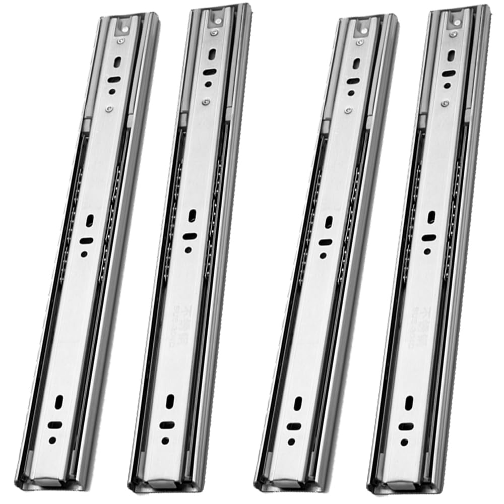 anchak 400 mm Stainless Steel Drawer Rails Full Extension Soft Close Extension Rails with Self-Closing and Damping Drawer Guide 45 kg Load Capacity 2 Pairs (4 Pieces)