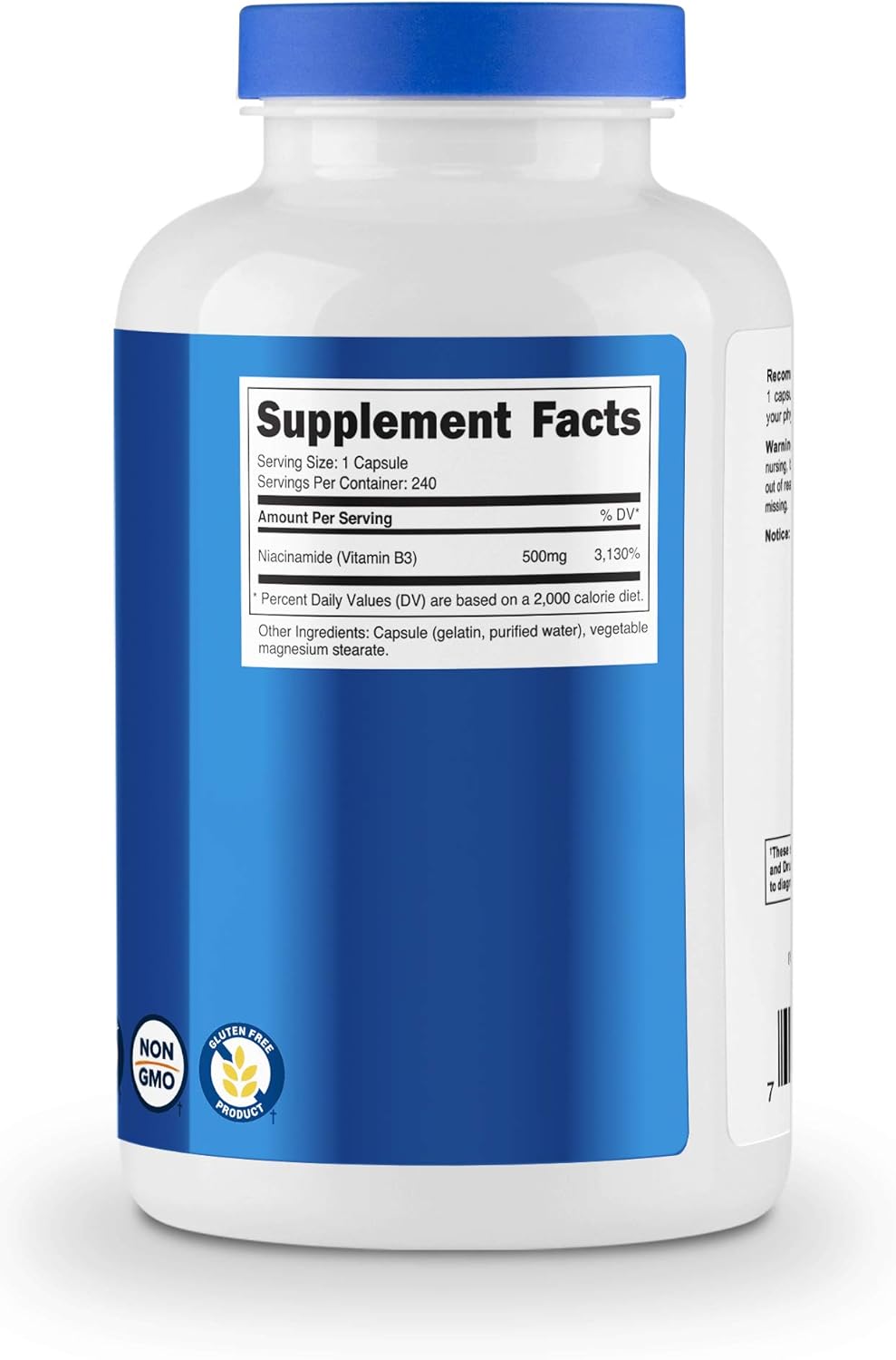 Nutricost Niacinamide (Vitamin B3) 500mg, 240 Capsules NonGMO