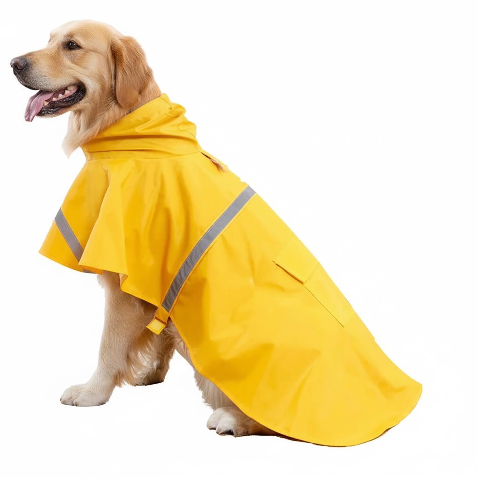 HAPEE Dog Raincoats for Large Dogs with Reflective Strip Hoodie,Rain Poncho Jacket for Dogs