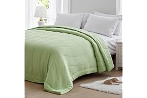 NexHome Sage Green Comforter Duvet Insert - Quilted Comforters Queen Size, All Season Duvet, Down Alternative Bedding Comforter with Corner Tabs (Queen 88"x88")
