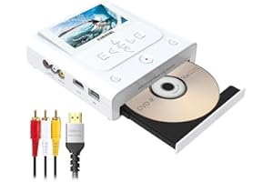 CLARIVIEWS VHS to DVD Recorder, VCR to DVD Recorder-Convert Photos and Videos Between VHS,VCR,Memory Card，DVD and USB. Phone can use a Free app to Burn Videos and Photos, Also has TV Recording Function（White）