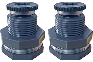ANPTGHT NPT 1" PVC Bulkhead Fitting, Heavy-Duty Female Plastic Water Tank Connector Adapter Fitting with Plugs for Rain Barrel,Spigot,Water Tank,Drain Bucket (Set of 2-Thickened Type)