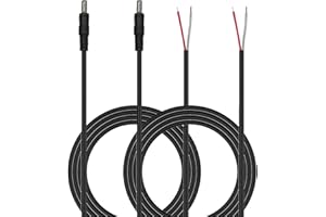 Powerhugs 4FT DC 5.5MM x 2.5MM Male Plug to Bare Wire Open End Power Wire Supply Repair Cable,Barrel Connector for CCTV Camera,DVR,LED Strip Light Etc-2 Pack