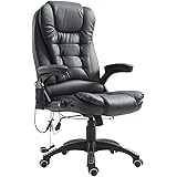 HOMCOM High Back Faux Leather Adjustable Heated Executive Massage Office Chair - Black