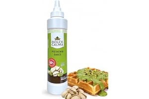 Dolce Calma Premium Pistachio Sauce 700 g (24.7 oz) - Authentic Turkish Pistachio Syrup for Coffee, Ice Cream, Cakes, Waffles, or Desserts - Squeeze Bottle - Real Nuts not just flavoring