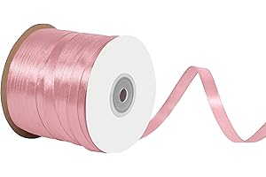 Gliberli Dusty Pink Satin Ribbon 3/8 inch X 200 Yards Fabric Large Ribbons for Gift Wrapping Bows Bouquet Sewing Craft Home D