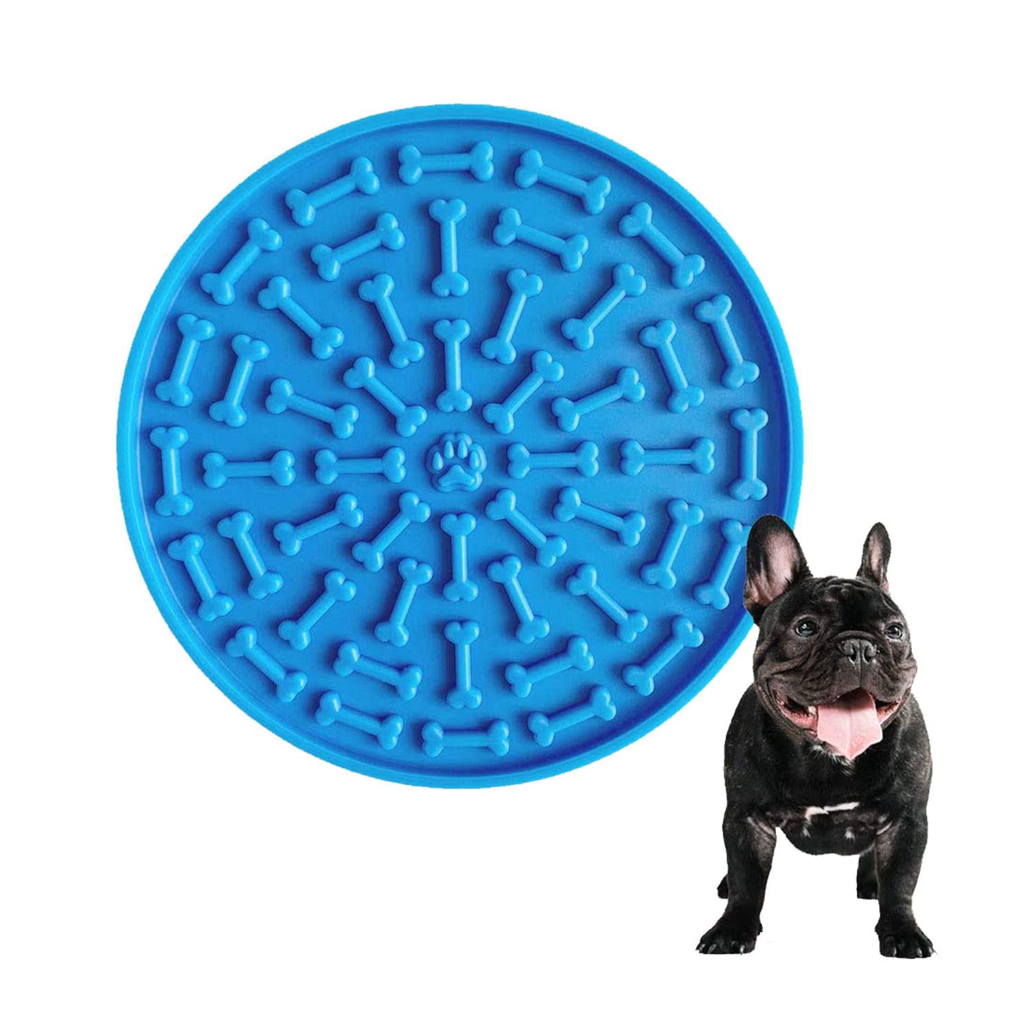 Lepidi Dog Lick Mat for Dogs, Lick Pad Slow Feeder, Pet Bath Peanut Butter Mat, for Pets Bathing, Grooming, Dog Training, Multifunctional (Blue)