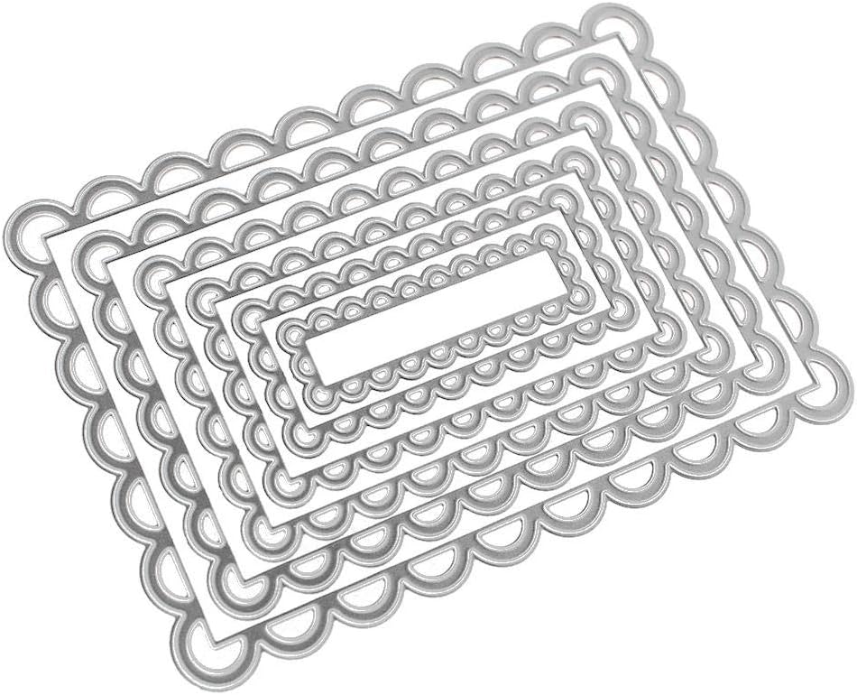Die Cuts Nelnissa 6 pcs rectangle Dentelle Cadre en métal de coupe Dies Pochoirs DIY Scrapbook