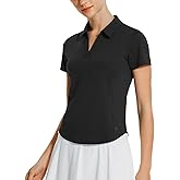 HODOSPORTS Women's Golf Polo Shirts Short Sleeve Collared V Neck Tennis Shirt Quick Dry Fit UPF 50+ Golf Apparel Clothes