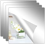 Hode 4x20x20cm Self-Adhesive Acrylic Mirror Tiles 2mm Thick