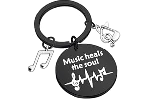 CENWA Music Lover Gift Musician Theme Jewelry Music Heals The Soul Keychain Gift for Music Teachers