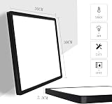 MLOQI 36W LED Bathroom Ceiling Light IP44 5000K Daylight White Black Edge view 2