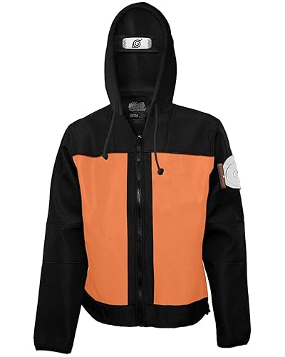 Ripple Junction Men's Naruto Shippuden Ninja Cosplay Zip Hoodie