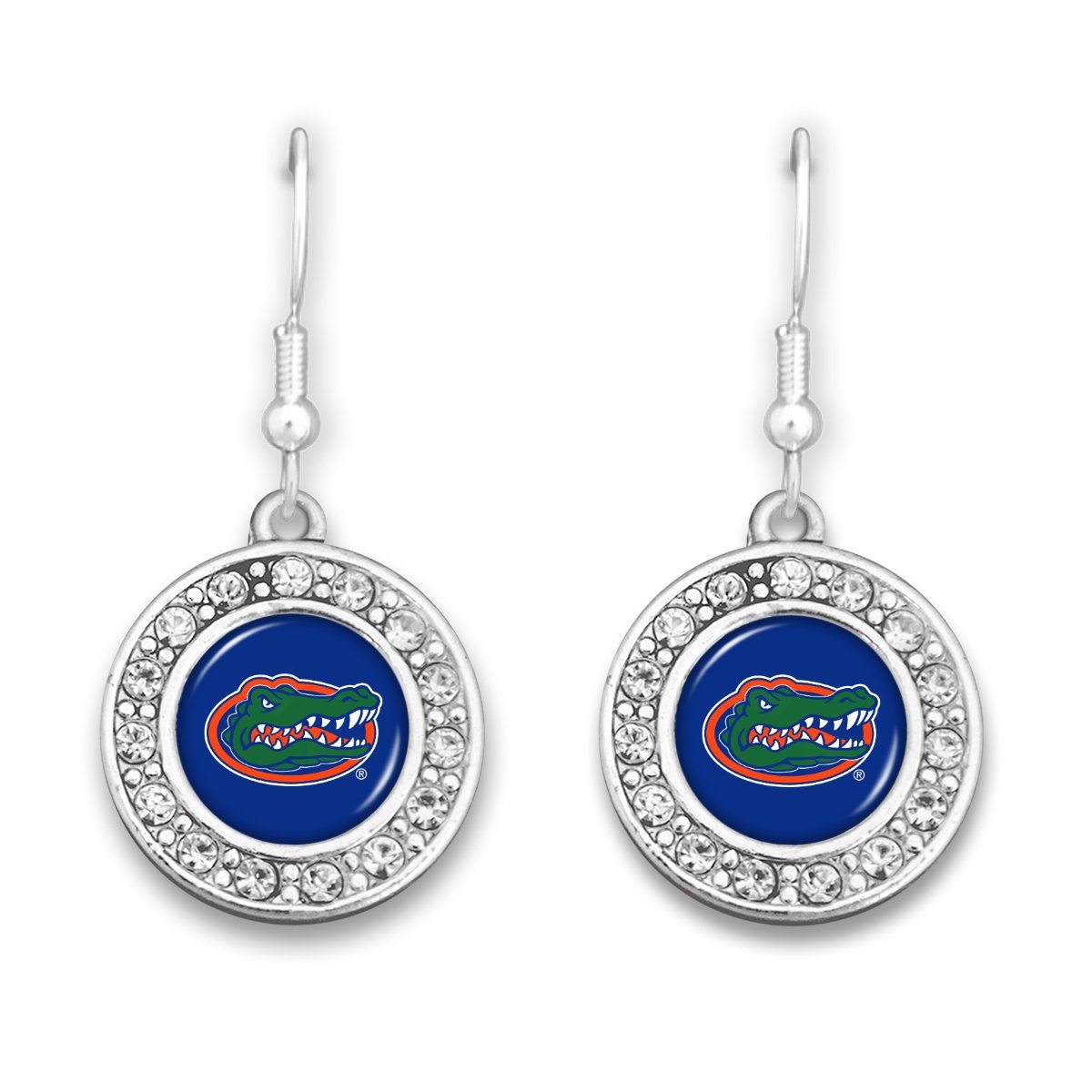 FTH Florida Gators Crystal Circle Logo Earrings