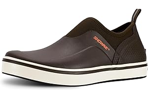 Showave Men's Deck Shoes Waterproof Short Rain Boots Breathable Sports Sailing Booties Non-Slip Rubber Boots Low Cut Design for Outdoor Fishing Gardening Walking