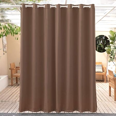 Amazon Com Anjee Outdoor Curtains 108 Inches Length Waterproof And Light Blocking Patio Drapes Thermal Insulated Grommet Top Blackout Curtain For Porch Patio Gazebos Pergola Pool 1 Panel 100 Inch Wide