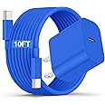 iPhone 16 15 Fast Charger and 10ft Type C to C Cable Cord Long,20W USB C Charging Block for Apple iPhone 16 Pro/16 Plus/15 Pro Max/15/iPad Wall Plug Power Adapter Cube Brick 12.9/11/Air 4th/6 Gen/Mini
