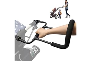 Fancemot Metal Stroller Handle Extender, Universal Stroller Handle for Kids - Carriage Accessories - Easy to Install - Strollers Attachment