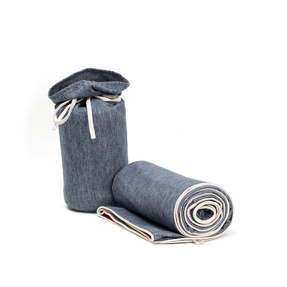 Himeya Mingle Flannel School Blue, Throw Blanket, 130 x 170 cm