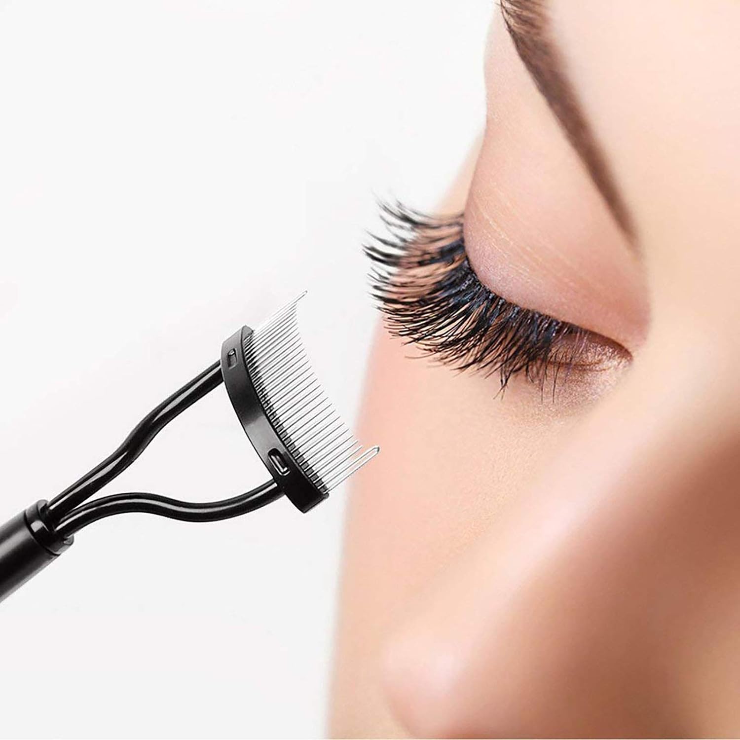 Eyelash Comb MSQ Eyelash Separator Mascara Applicator Eyelash Definer With Comb Cover Arc Designed Cosmetic Brushes Tool Black