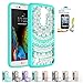 LG K10 Case,LG Premier LTE Case Clear,K10 Phone Case Unlocked with HD Screen Protector, AnoKe[Scratch Resistant] Colorful Flower Cute Women Girl Ultra Thin Slim TPU Phone Cover for LG K10 TM CH Mint