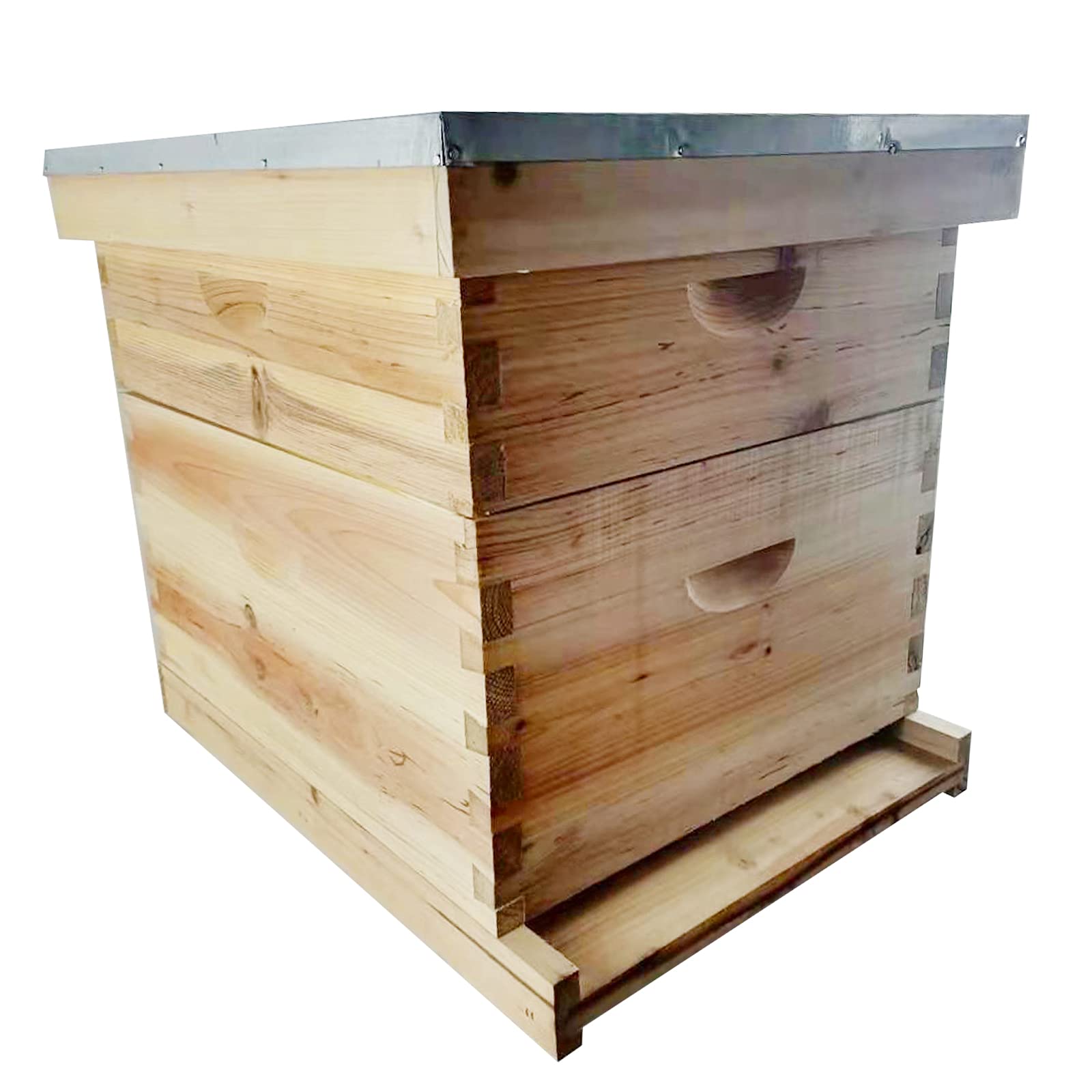 LOYALHEARTDY Bee House Complete Bee House Kit, 8-Frames Complete Bee House Kit Wax Coated Bee House Includes Frames and Beeswax Coated Foundation Sheet (2 Layer)