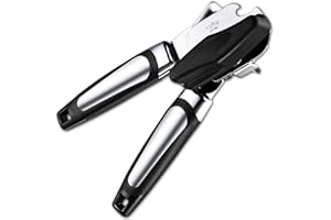ZALIK Can Opener Manual, Handheld Strong Heavy Duty Can Opener, Anti-slip Hand Grip, Stainless Steel Sharp Blade, Ergonomic and Easy to Use, with Large Turn Knob