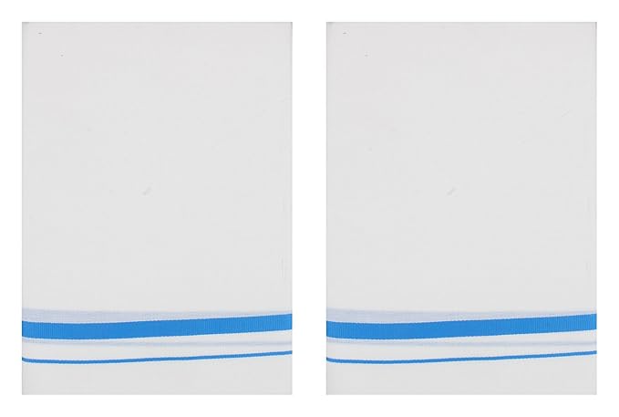 Men's Cotton Dhoti (White, Set of 2, 2 meter)