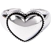Ch.yishi Handmade Vintage 925 Sterling Silver Wide Band Rings for Women/Men,Adjustable Thumb Finger Ring