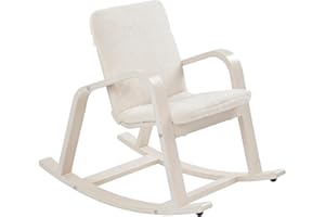 ECR4Kids Bentwood Rocking Chair with Cushion, Kids Furniture, White Wash
