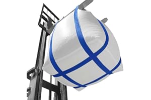 2 Pack FIBC Bulk Bag,2 Ton Bag 35" L x 35" W x 43" H,4400 lbs SWL,Duffle Top Flat Bottom,Woven Polypropylene Bags Four Loop H