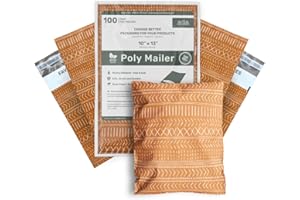 MINI WANDER Poly Mailers 10x13 Inch 100 Pack Medium Shipping Bags Strong Thick Mailing Envelopes | Self Sealing Adhesive | Waterproof & Tear Resistant | Small Business Packaging for Clothing - Boho Brown