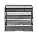 ProAid Mesh Office Desk Organizer 3-Tier Stackable Letter Tray Organizer Sorter with 3 Compartments, Black
