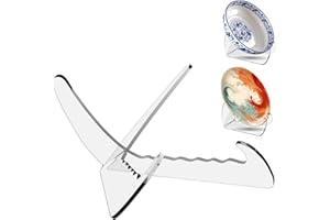 Boloyo "X Shape Acrylic Bowl Display Stand, 6.5 Inch 1PC Clear Acrylic Bowl Plate Platter Dish China Porcelain Display Holder Easel Base for Home Kitchen School Art Display