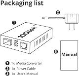 10Gtek 2 Pack Gigabit Ethernet Media Converter Open SFP Slot RJ45 to SFP view 6