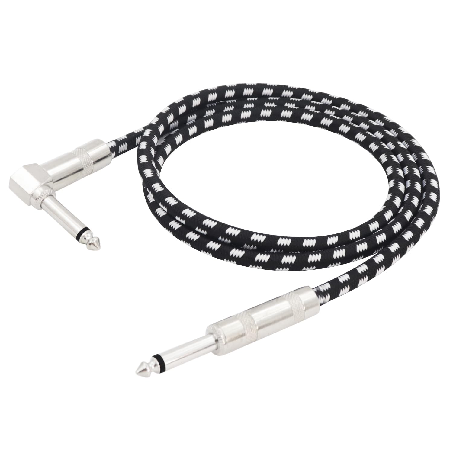 LANMINGLEL Straight to Right Angle 1/4 Inch Instrument Cable Short TS Guitar Cable Electric Guitar Amp Cord 6.35mm Stereo Audio Cable for Guitar Bass Keyboard and Pro Audio (3.3FT)