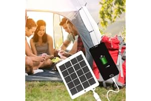 Portable Solar Charger with USB Port, Compact Lightweight Panel Design for Outdoor Charging Camping Hiking Fishing Travel, 1