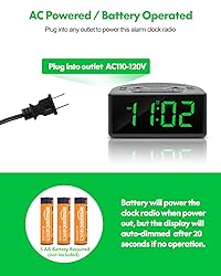 Ratakee Digital Alarm Clock Radio for Bedroom with