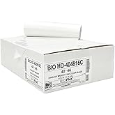 Aluf Plastics 45 Gallon Clear Trash Bags (250 Count) With BioFlex Technology - 40" x 48" - 16 Micron Equivalent High Density Garbage Bags