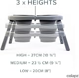 Colapz Collapsible Dog Bowls with Adjustable Stand Grey view 2
