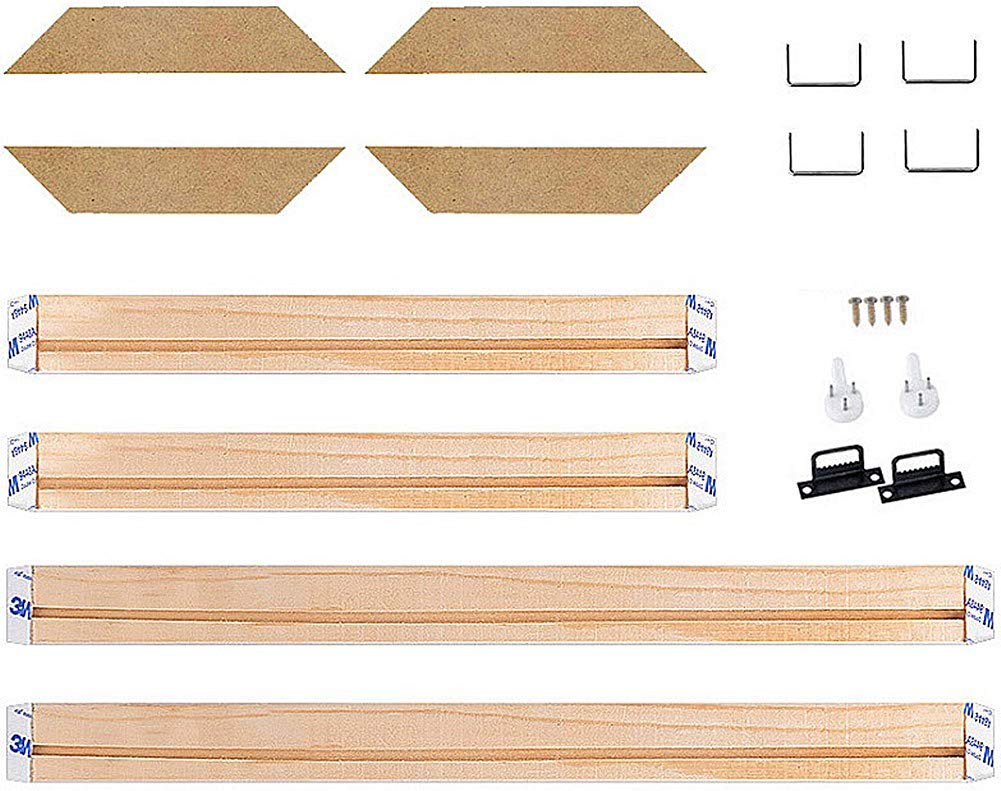 DIY Frame Kit, Awesocrafts DIY Frames Stretcher Bars for Canvas Paintings Paint by Numbers Pictures, Solid Wooden Frame (4 Sticks a Set) (Type A, 16”x20”)